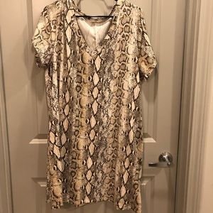 Snake Print Pocket Dress